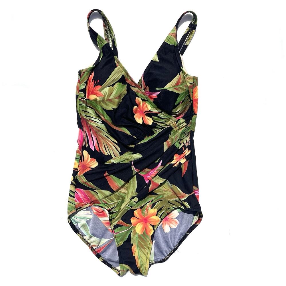 Miraclesuit Oceanus One Piece Slimming Swimsuit Womens 10 Tropical Print